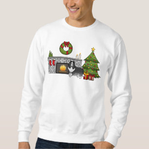 Bi-Black Shetland Sheepdog Dog In A Christmas Room Sweatshirt