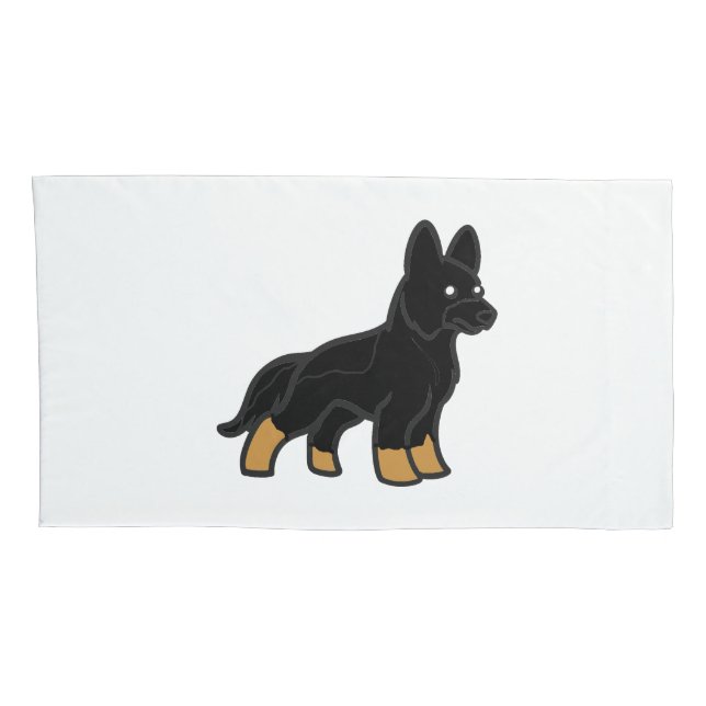 Bi Colour German Shepherd Cartoon Pillowcase (Back-Right)