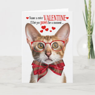 Bi-Coloured Oriental Cat Valentine Feline Humour Holiday Card