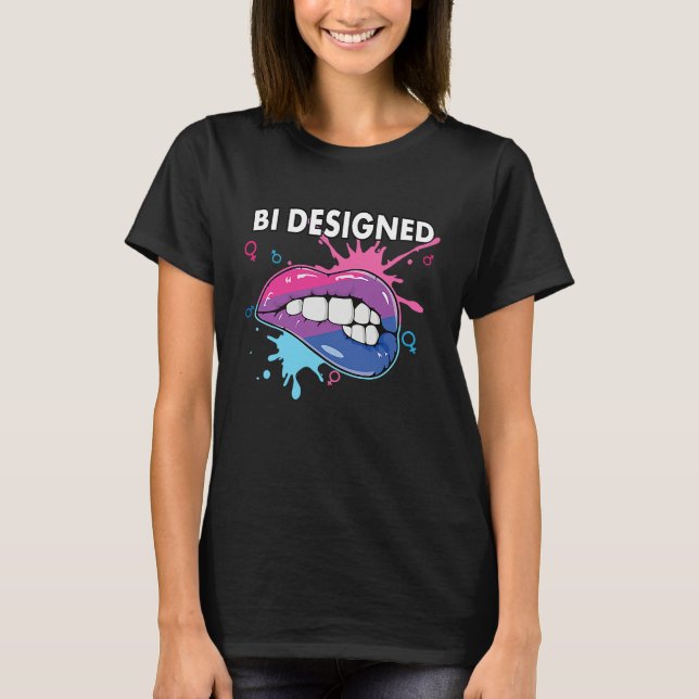 Bi Designed Bisexual Rainbow Pride March Bisexuali T-Shirt (Front)