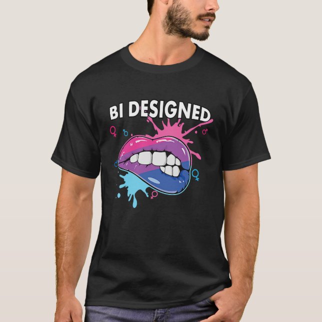 Bi Designed Bisexual Rainbow Pride March Bisexuali T-Shirt (Front)