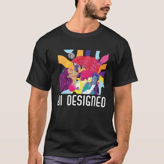 Bi Designed Bisexual Rainbow Pride March Bisexuali T-Shirt (Front)