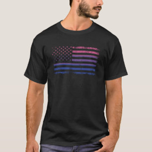 Bi Flag Bisexual America Pride USA T-Shirt