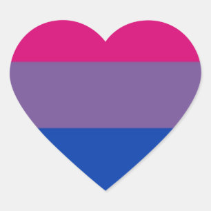 Bi Flag Flies For Bisexual Pride Heart Sticker
