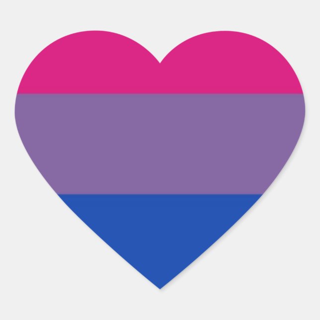 Bi Flag Flies For Bisexual Pride Heart Sticker (Front)
