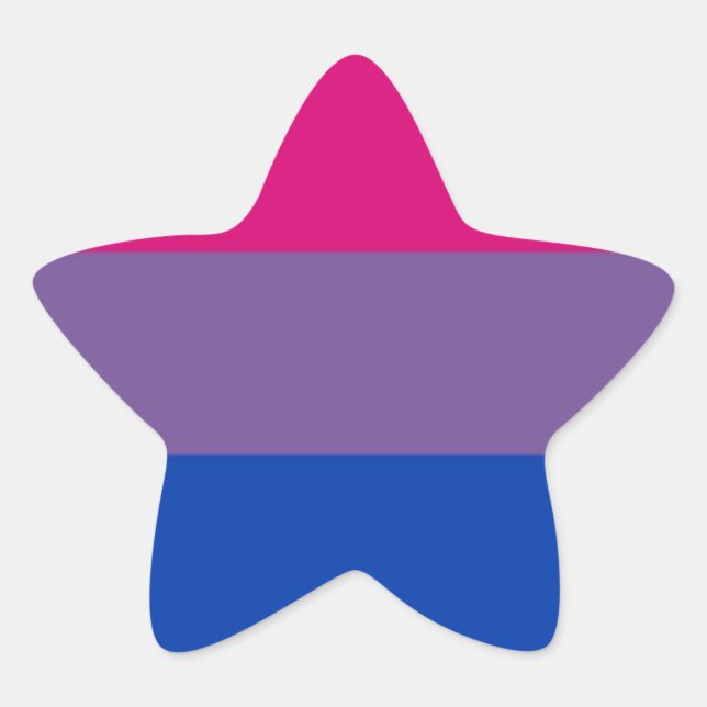 Bi Flag Flies For Bisexual Pride Star Sticker (Front)