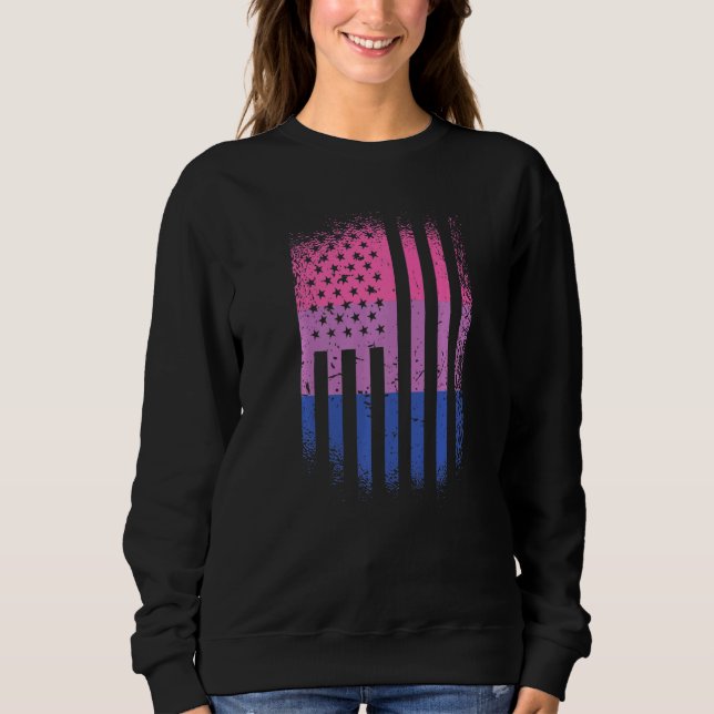 Bi Flag Pride Lgbtq Usa Pride Flag Sweatshirt (Front)