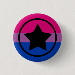 Bi Flag Star in a Circle 3 Cm Round Badge