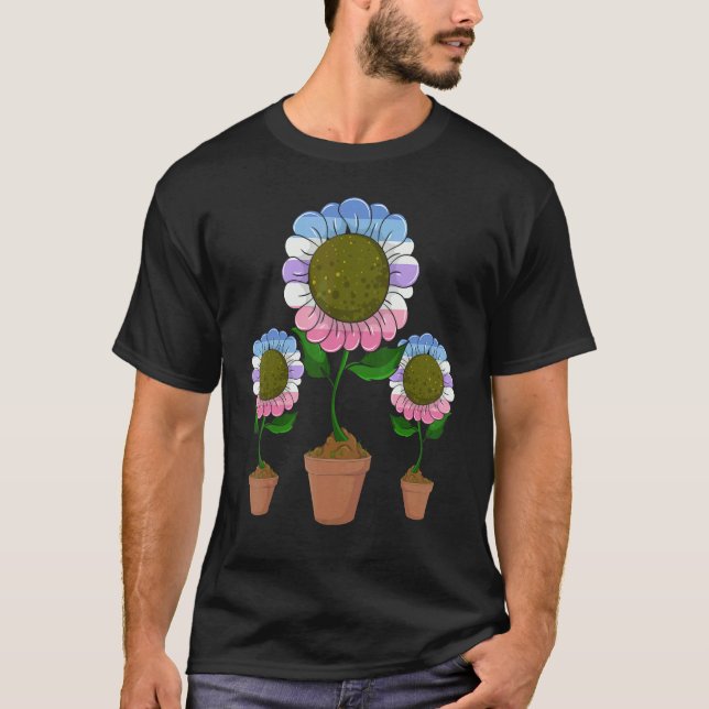 Bi Gender Hippie Sunflower Gay Pride Month Lgbt Bi T-Shirt (Front)