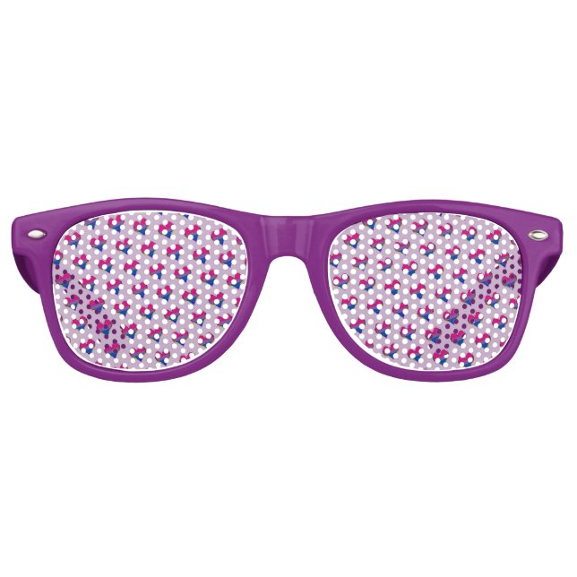 Bi Heart Pattern Retro Sunglasses (Front)