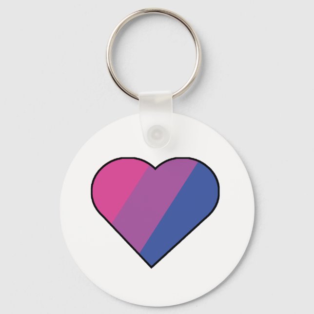 Bi Hearts Key Ring (Front)