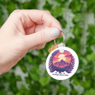 Bi Horizon Brave Heart LGBTQ Camping Bisexual Key Ring