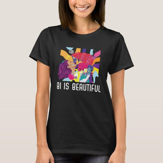 Bi Is Beautiful Bisexual Rainbow Pride Bisexuality T-Shirt (Front)