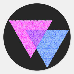 Bi Knot Symbol Round Black Sticker