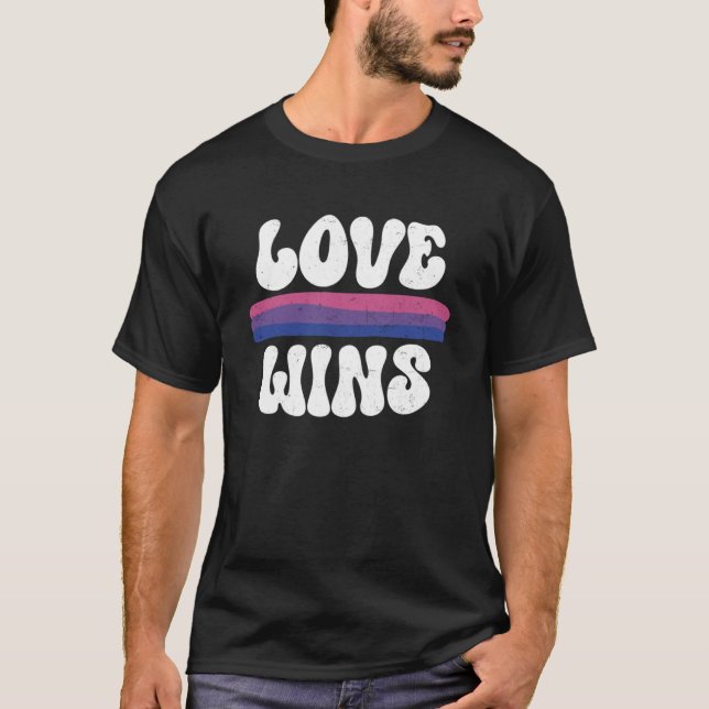 Bi LGBTQ Love Bisexual Flag Gay Pride T-Shirt (Front)