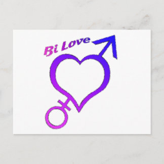 Bi Love Heart and arrow symbols Postcard
