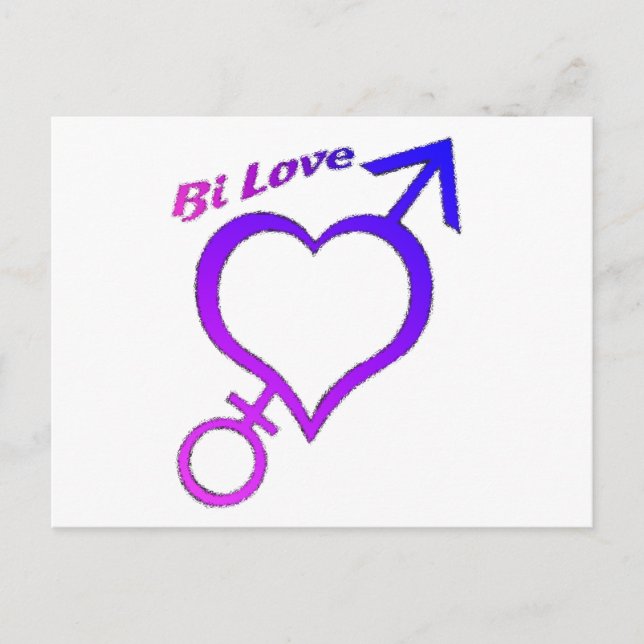 Bi Love Heart and arrow symbols Postcard (Front)