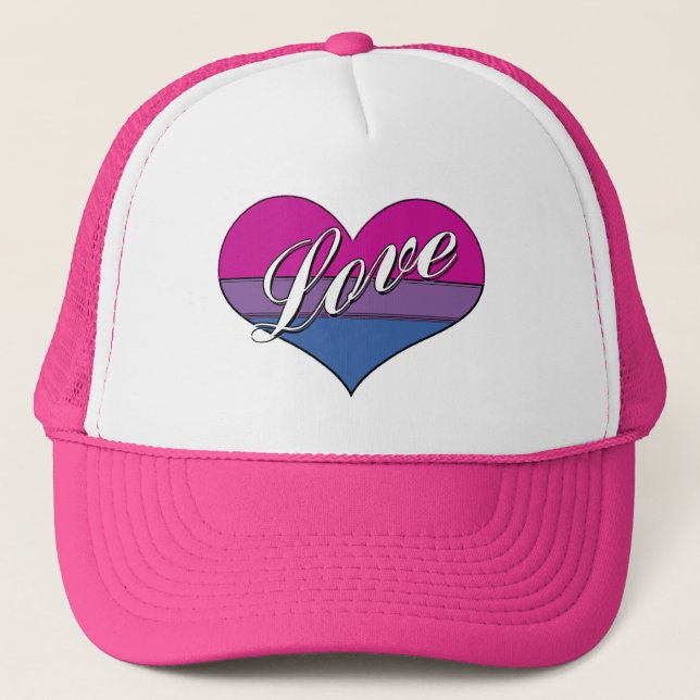 Bi Love Heart Trucker Hat (Front)