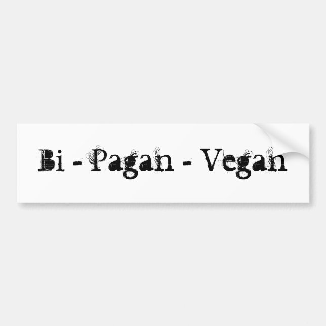 Bi - Pagan - Vegan Bumper Sticker (Front)