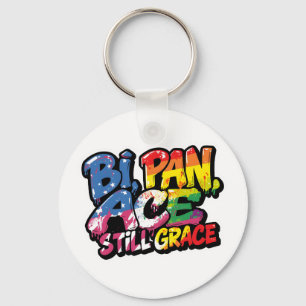 Bi Pan Ace Still Grace Shirt Funny LGBTQ Quotes Key Ring