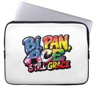 Bi Pan Ace Still Grace Shirt Funny LGBTQ Quotes Laptop Sleeve