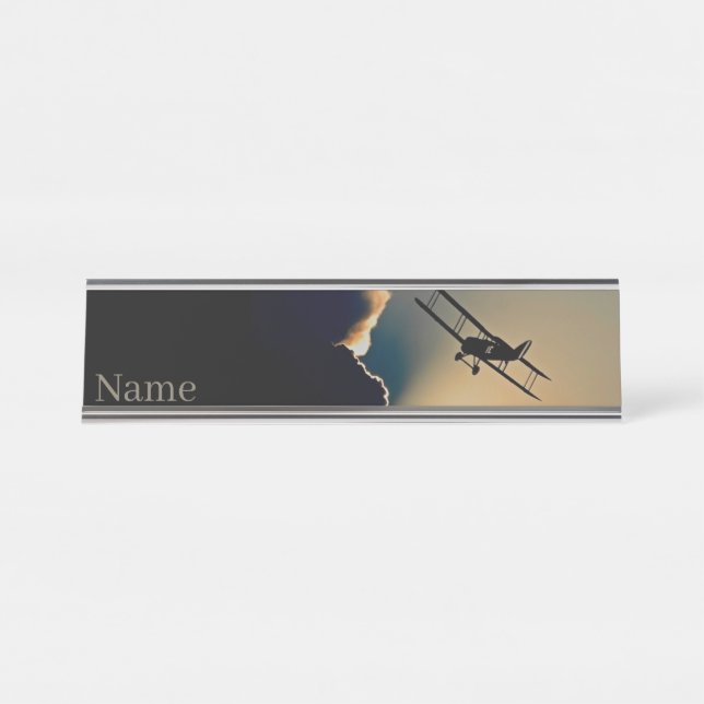 Bi Plane Desk Name Plate (Front)