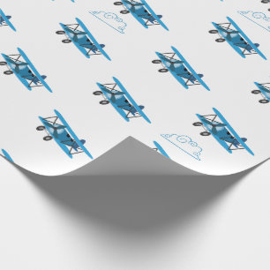 Bi-Plane In Clouds Aeroplane Wrapping Paper