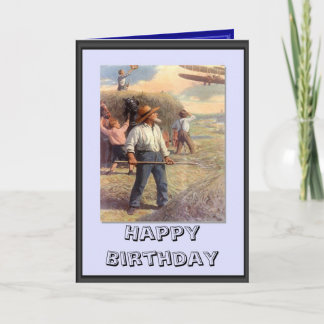 Bi-plane over the hayfield card