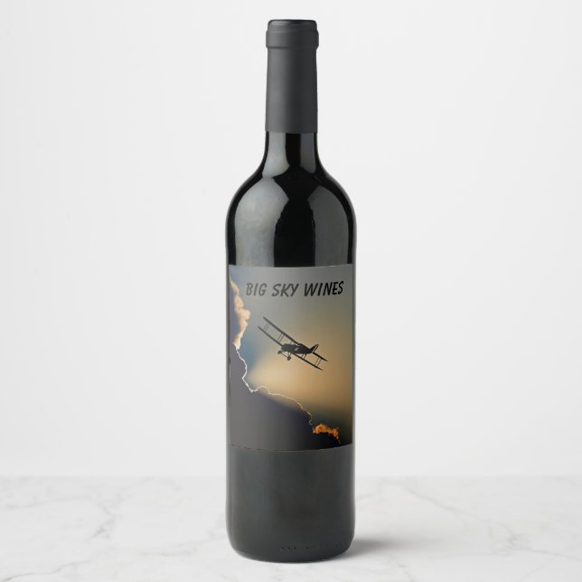 Bi Plane Sky Wine Label (Front)