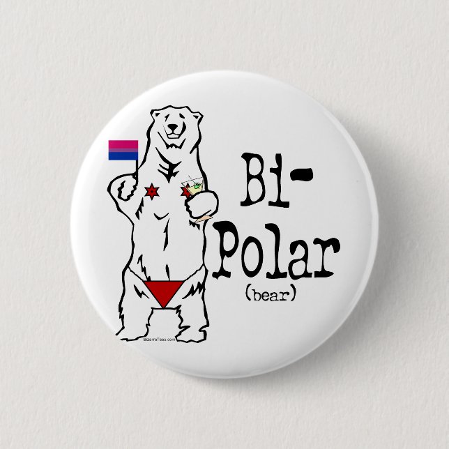 Bi-Polar Bear 6 Cm Round Badge (Front)