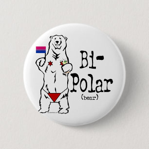 Bi-Polar Bear 6 Cm Round Badge