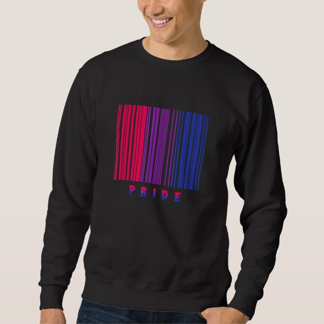 Bi Pride Barcode Bisexual Flag Lgbtq Month Ally Bi Sweatshirt (Front)