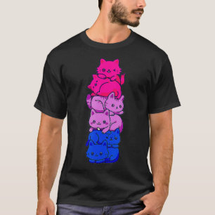 Bi Pride Cat LGBT Biseual Flag Cute Kawaii Cats Pi T-Shirt