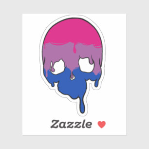 Bi Pride Dripping Skull