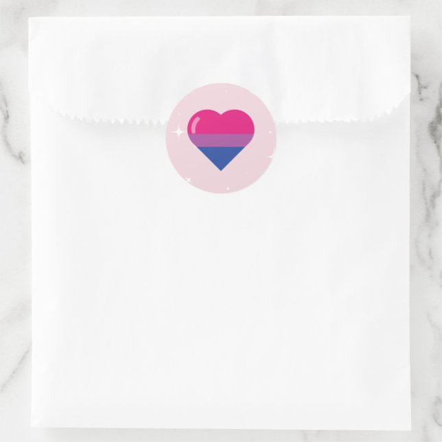 Bi Pride Flag Heart Sticker (Bag)