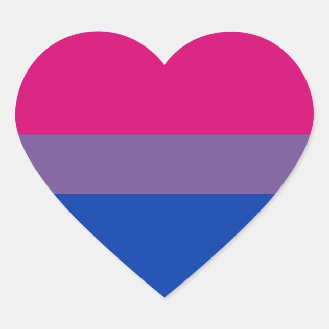 Bi Pride Flag Sticker Sheets (Heart) (Front)