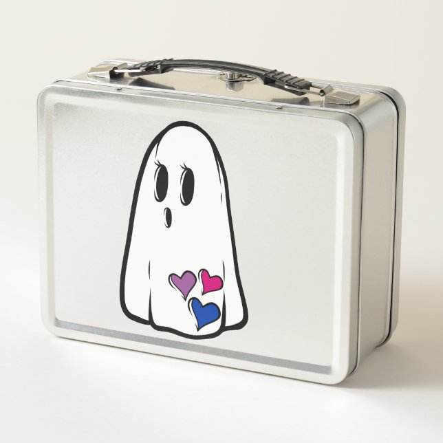 Bi Pride Ghost Metal Lunch Box (Back)