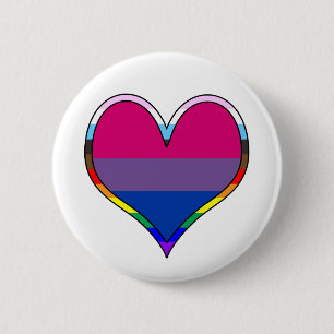 Bi Pride Heart 6 Cm Round Badge