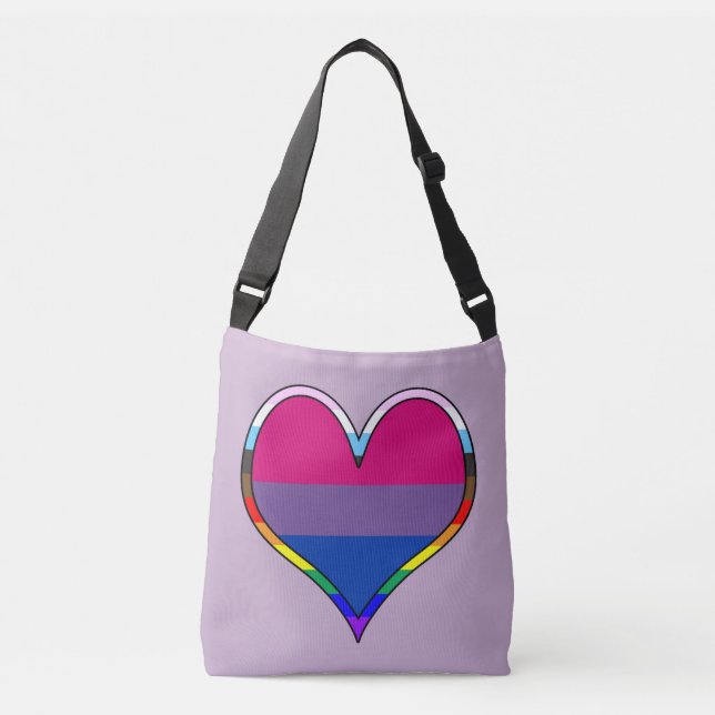 Bi Pride Heart Crossbody Bag (Front)