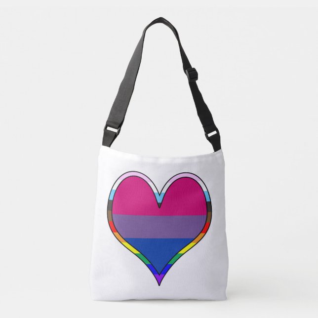 Bi Pride Heart Crossbody Bag (Front)