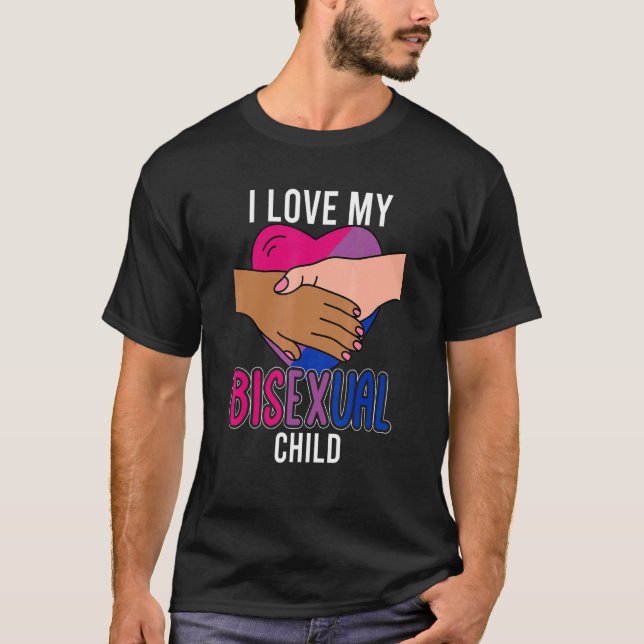 Bi Pride Heart I Love My Bisexual Child Proud Lgbt T-Shirt (Front)