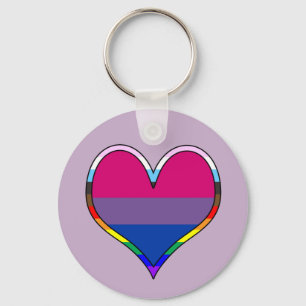 Bi Pride Heart Keychain