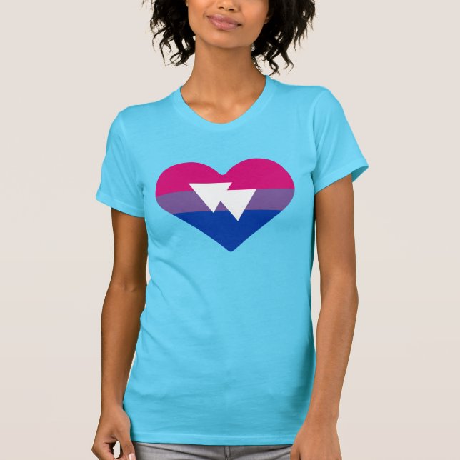 Bi Pride Heart T-Shirt (Front)