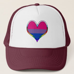 Bi Pride Heart Trucker Hat