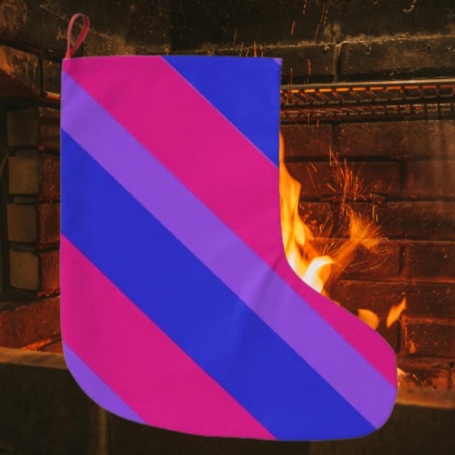 Bi Pride Holiday Large Christmas Stocking (Creator Uploaded)