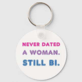Bi Pride -- Never Dated a Woman. Still bi. Key Ring