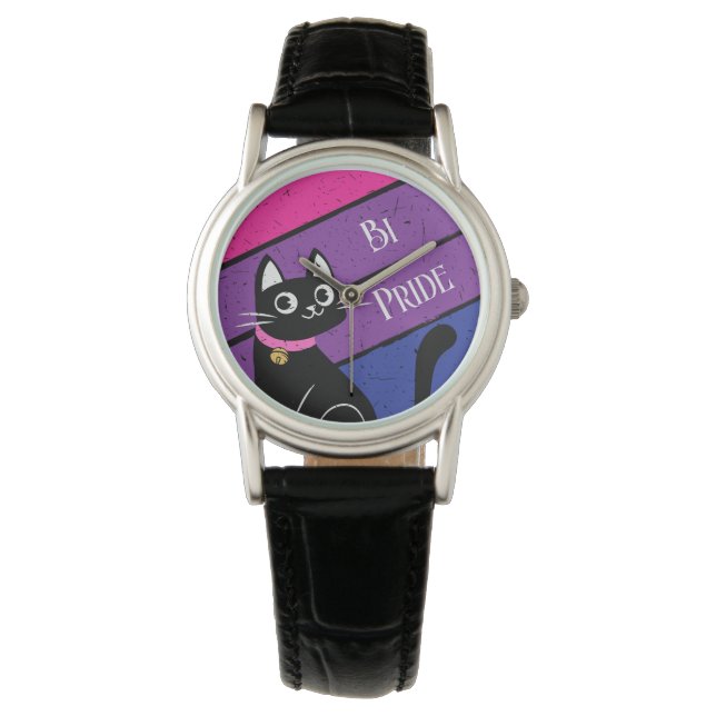 Bi Pride Personalised Kitty Watch (Front)
