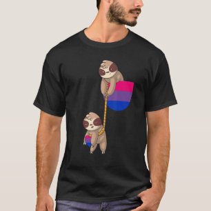 Bi Pride Sloth Pocket Bisexual Flag Bisexuality  L T-Shirt