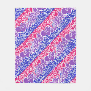 Bi Pride Squiggle Fleece Blanket