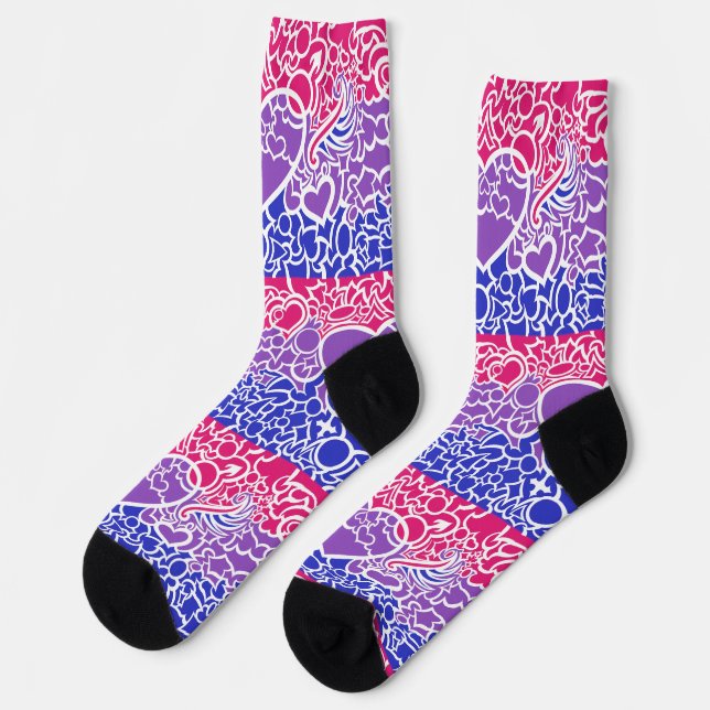 Bi Pride Squiggle Socks (Left)